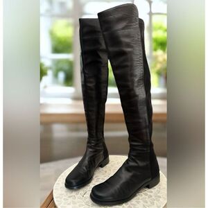 Stuart Weitzman 5050 Nappa Leather Over the Knee Boots Stretch Back Riding Women